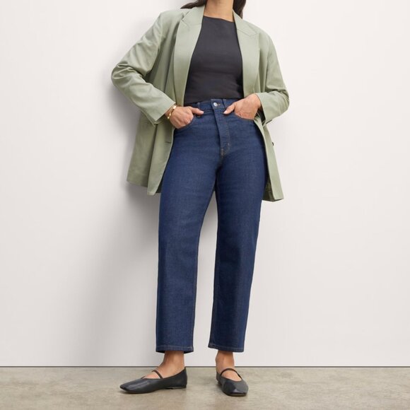 NEW Everlane The Double Breasted Blazer in Buttersmooth Womens 4 Seagrass Green - Picture 2 of 13